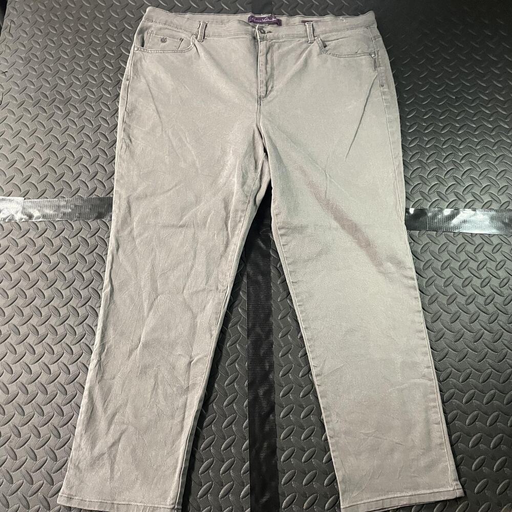 Gloria Vanderbilt Jeans Womens 20W Gray Amanda Stretch Mid Rise Straight Leg